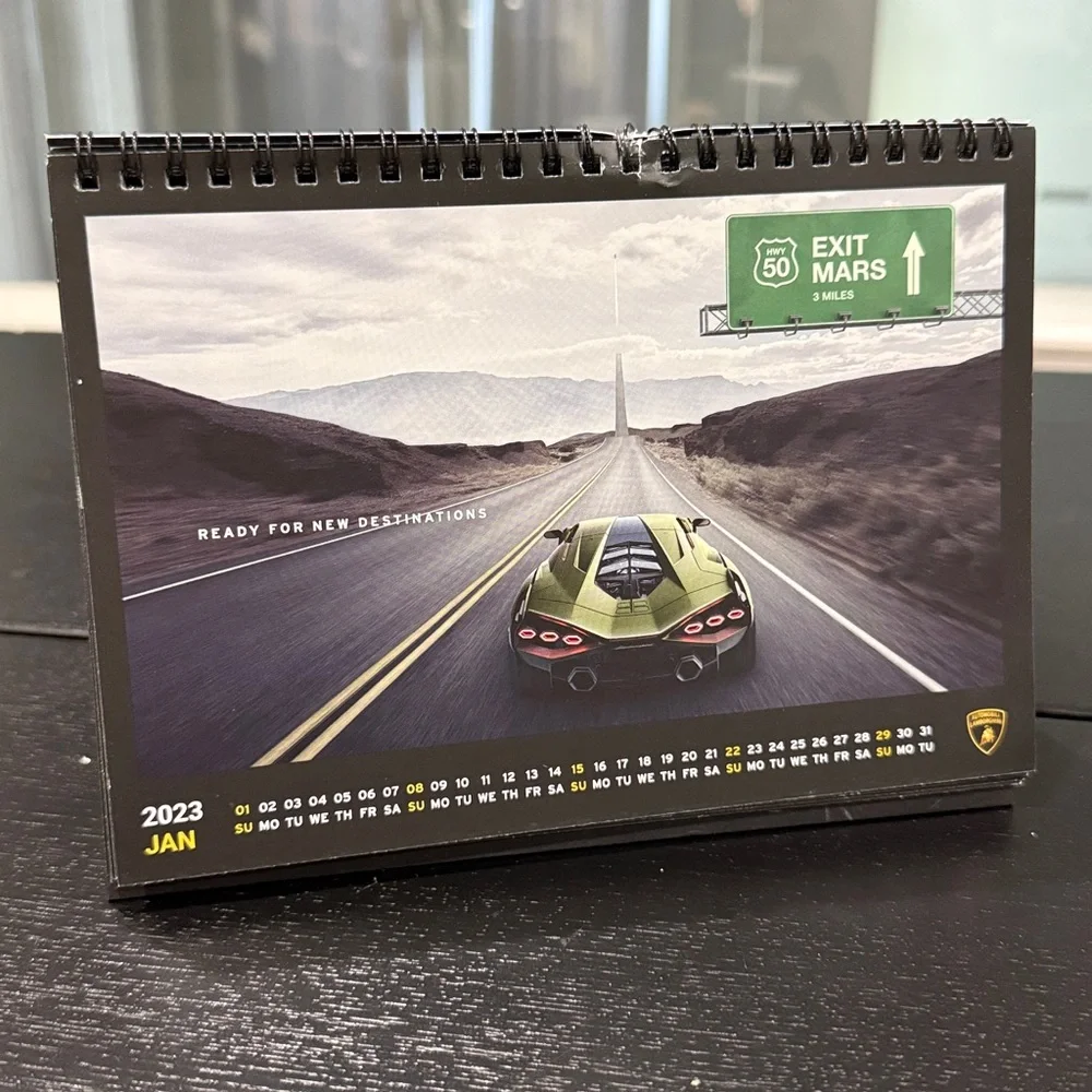 Lamborghini VIP Customer Desk Calendars and New Year Card with Buildable Model